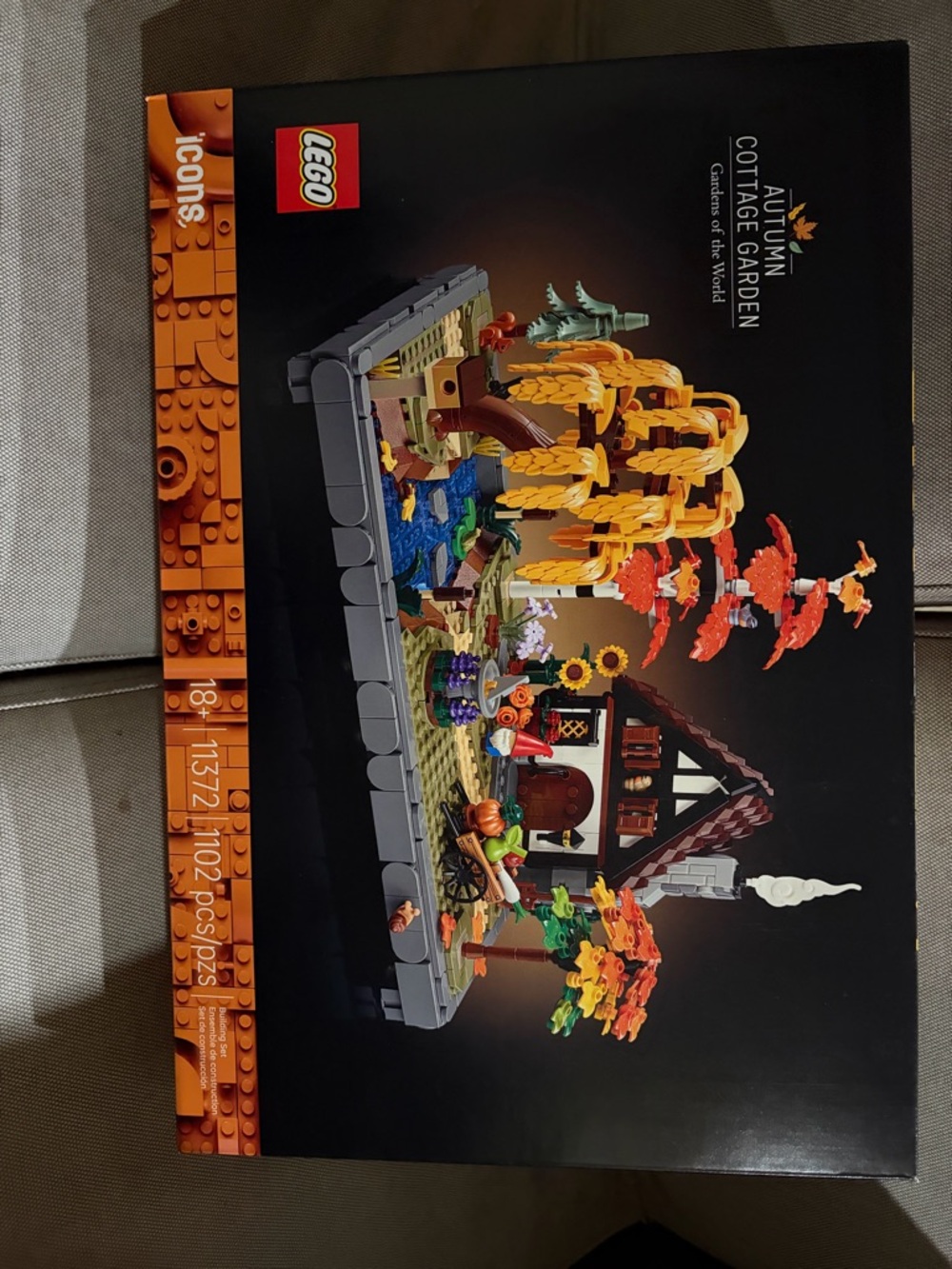 Lego Icons Autumn Cottage Garden with Orange, Yellow, Red and Blue Accents
